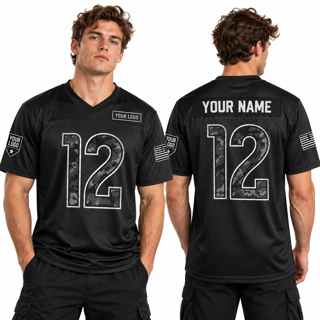 Personalized Los Angeles Rams 2026 Salute to Service Football Jersey – Black, Custom Name Patch, Team Name, Number & Logo-1