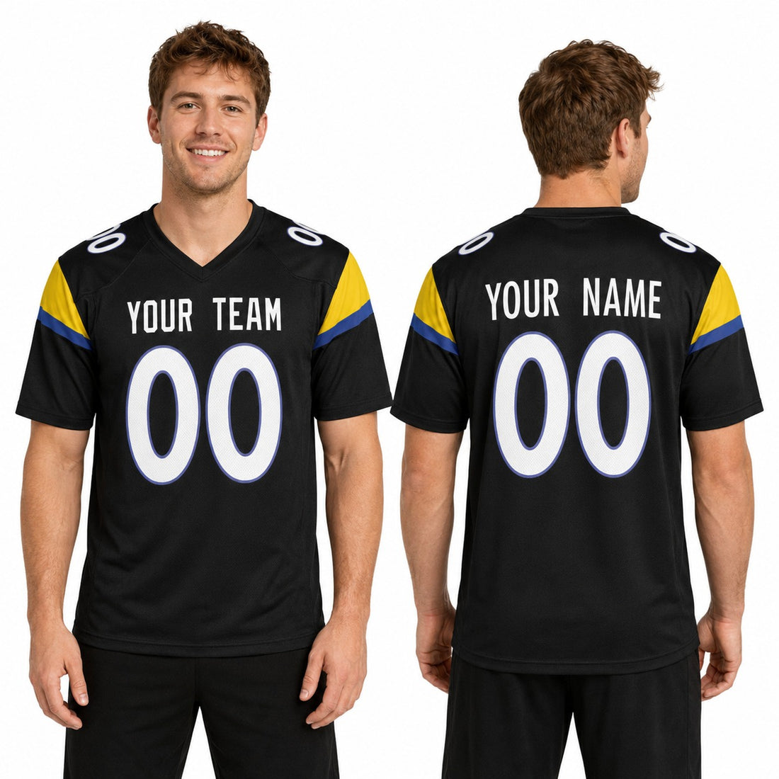 Personalized Los Angeles Rams Football Jersey - Black 2025 Rivalries Collection, Custom Name & Number-1