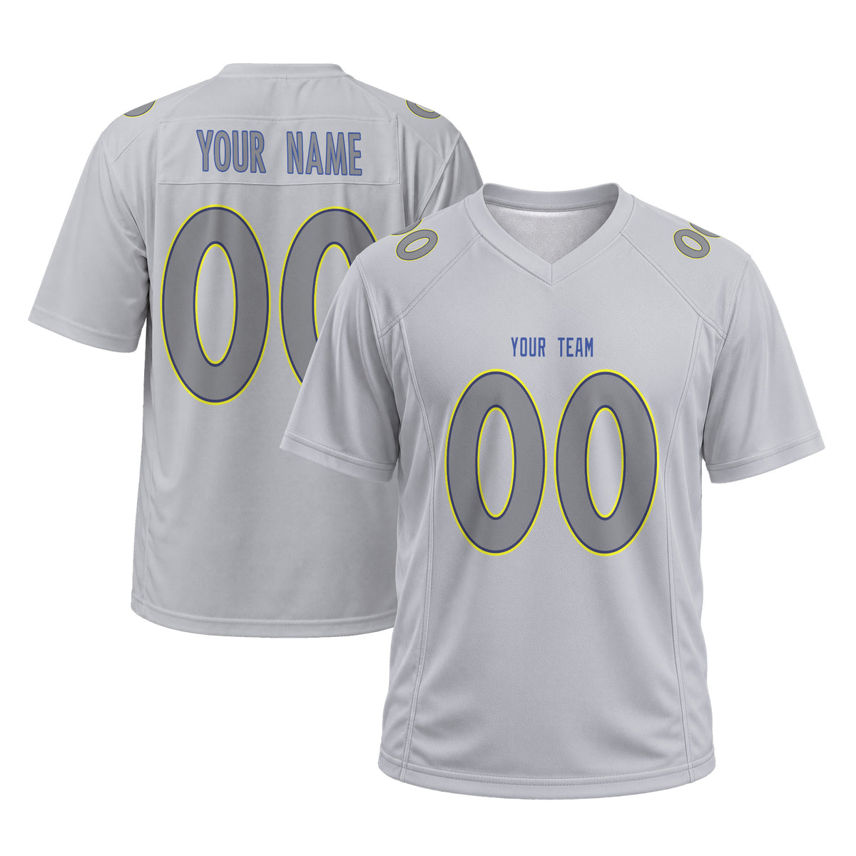Personalized Los Angeles Rams Football Jersey – Gray Atmosphere Game Day Style, Custom Name & Number-3