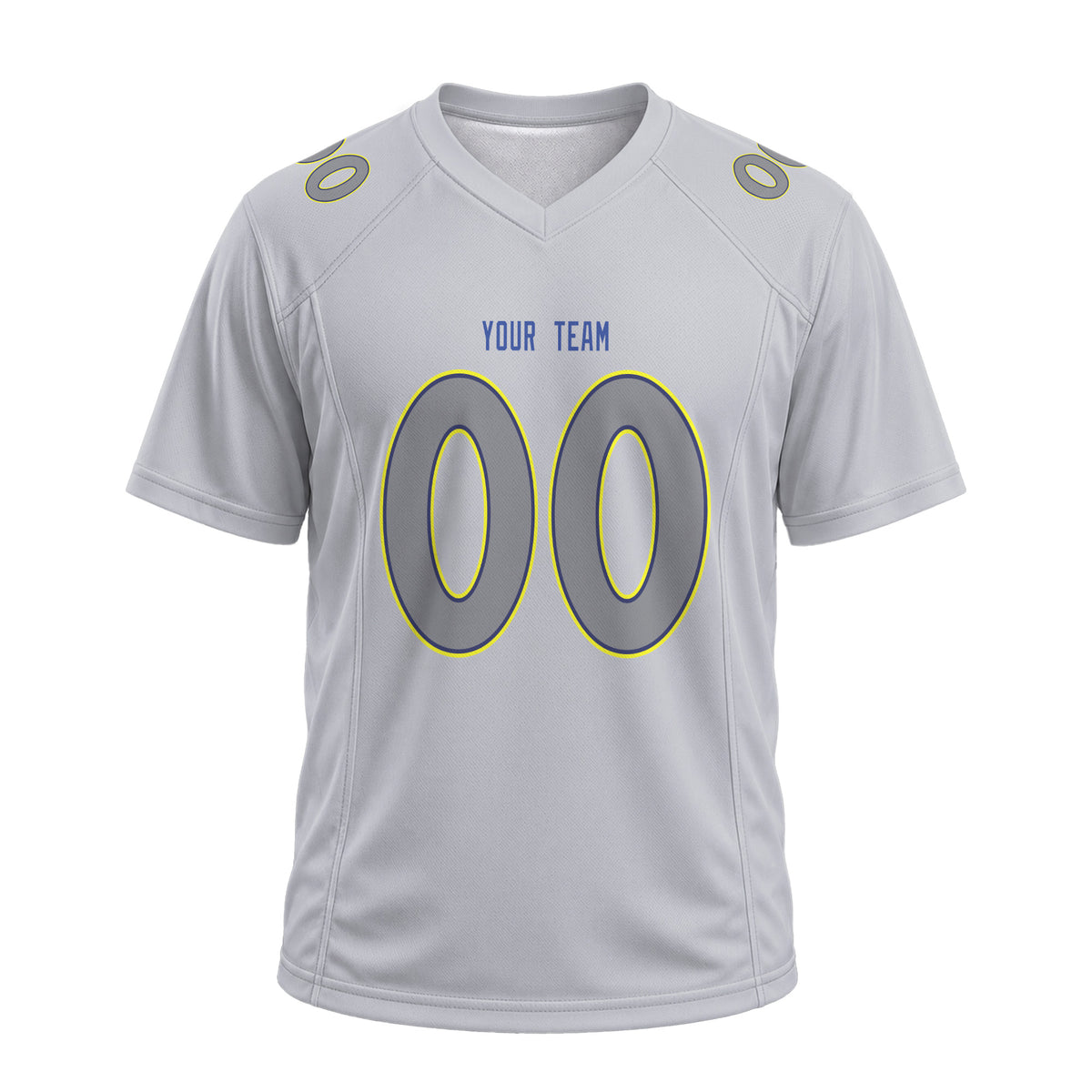 Personalized Los Angeles Rams Football Jersey – Gray Atmosphere Game Day Style, Custom Name & Number-4