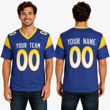 Personalized Los Angeles Rams Football Jersey - Royal Fan Style, Custom Name & Number-1