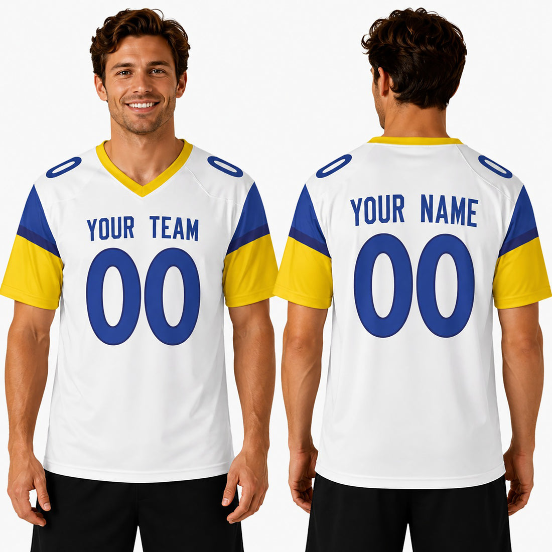 Personalized Los Angeles Rams Football Jersey - White Alternate Style, Custom Name & Number-1