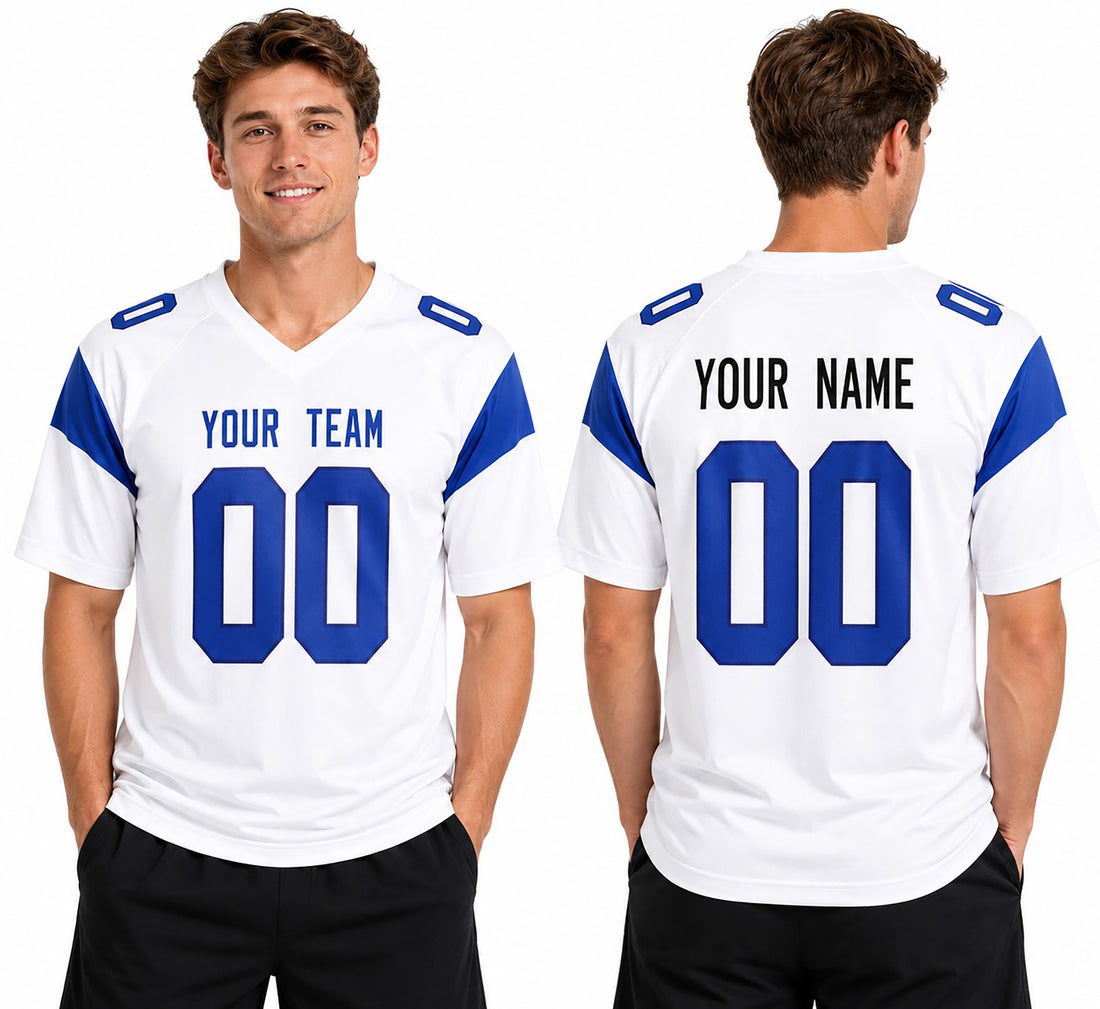 Personalized Los Angeles Rams Football Jersey - White Fearsome Game Style, Custom Name & Number-1