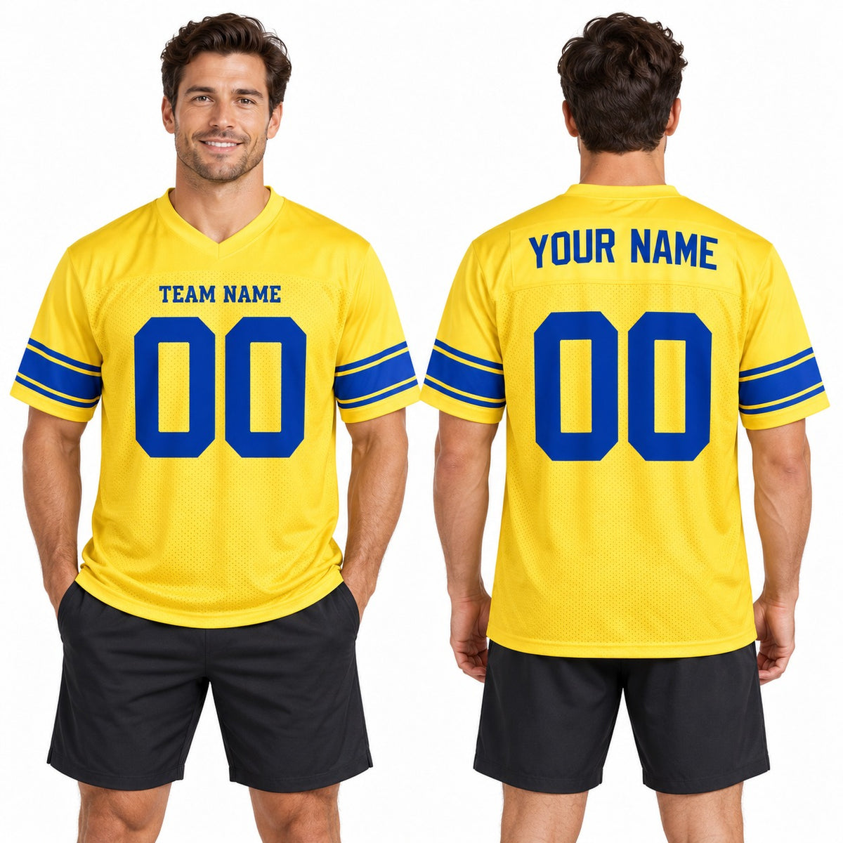 Personalized Los Angeles Rams Football Jersey – Classic Sol Game Style, Custom Name Patch, Team Name, Number & Logo-1