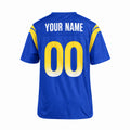 Personalized Los Angeles Rams Football Jersey – Royal Game Style, Custom Name Patch, Team Name, Number & Logo-4