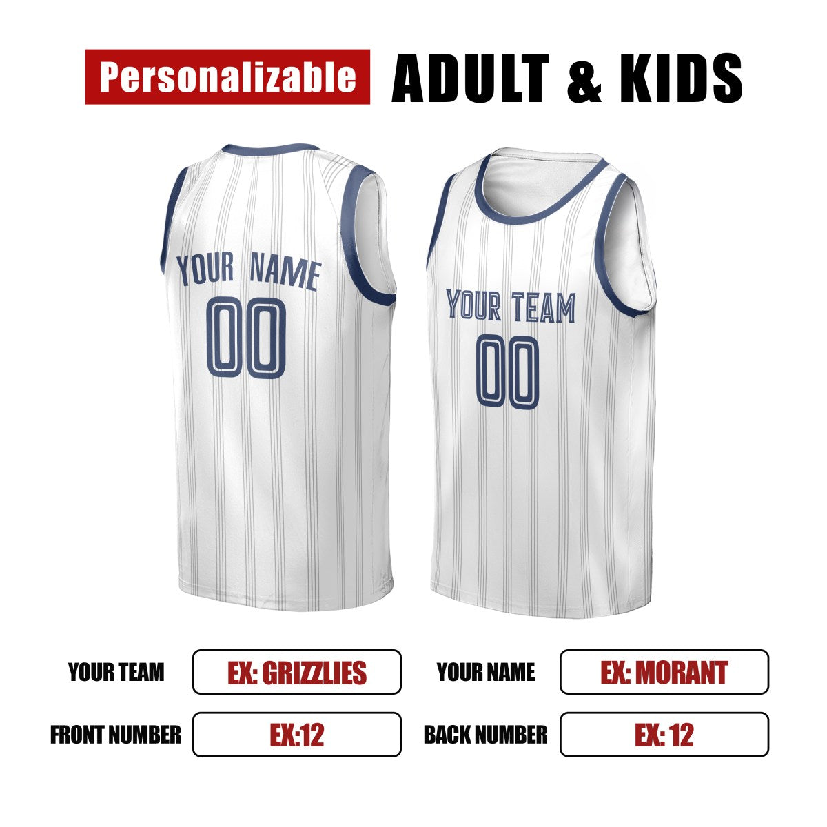 Personalized Memphis Grizzlies Basketball Jersey - White 2025/26 Swingman City Style, Custom Name & Number-2