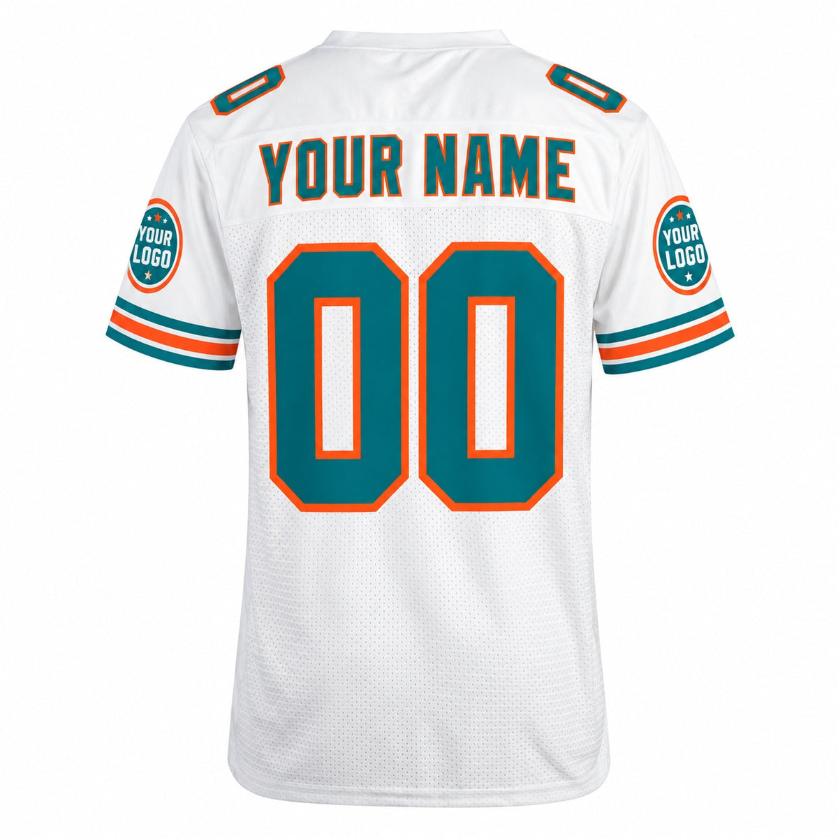Personalized Miami Dolphins 1995 Football Jersey – White Throwback Pocket Style, Custom Name Patch, Team Name, Number & Logo-4