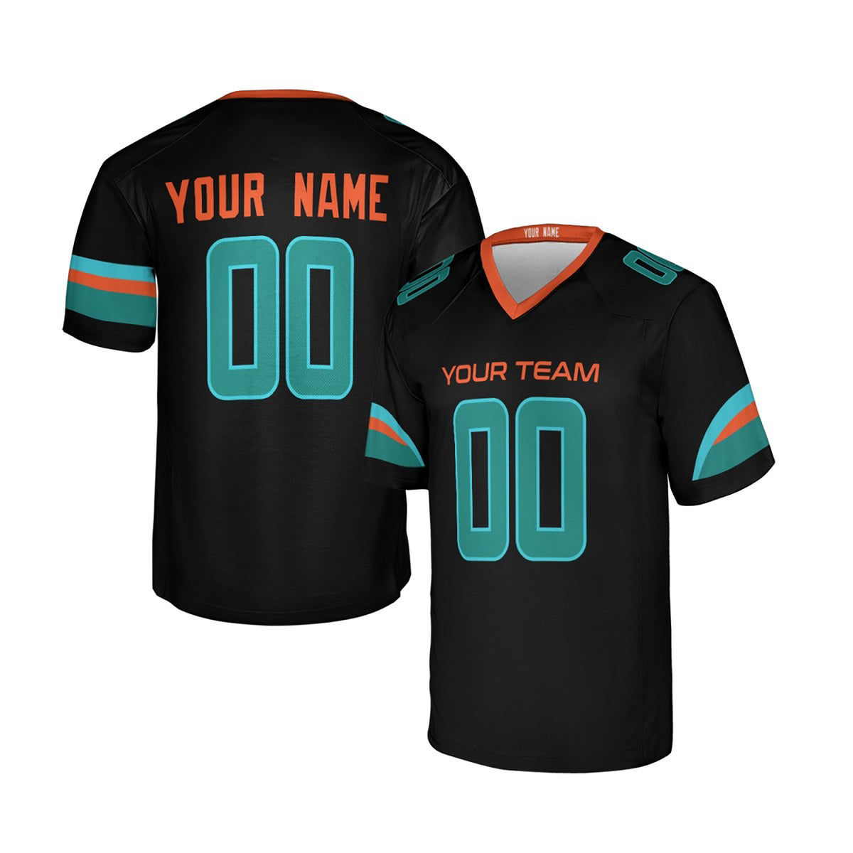 Personalized Miami Dolphins Football Jersey - Black 2025 Rivalries Collection, Custom Name & Number-3