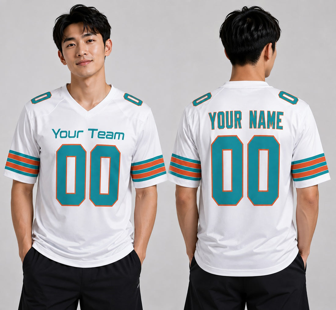 Personalized Miami Dolphins Football Jersey - White Alternate Style, Custom Name & Number-1