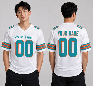 Personalized Miami Dolphins Football Jersey - White Alternate Style, Custom Name & Number-1