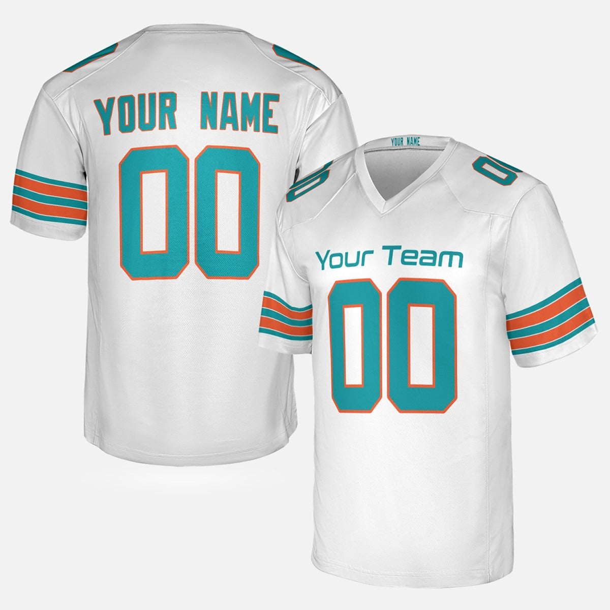 Personalized Miami Dolphins Football Jersey - White Alternate Style, Custom Name & Number-3