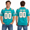 Personalized Miami Dolphins Football Jersey – Aqua Game Style, Custom Name Patch, Team Name, Number & Logo-1