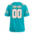 Personalized Miami Dolphins Football Jersey – Aqua Game Style, Custom Name Patch, Team Name, Number & Logo-4