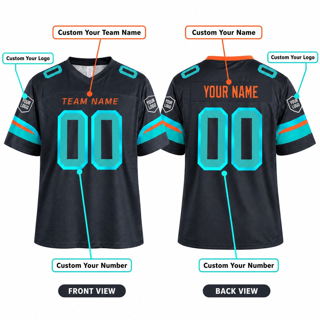 Personalized Miami Dolphins Football Jersey – Navy Rivalries Limited Style, Custom Name Patch, Team Name, Number & Logo-1