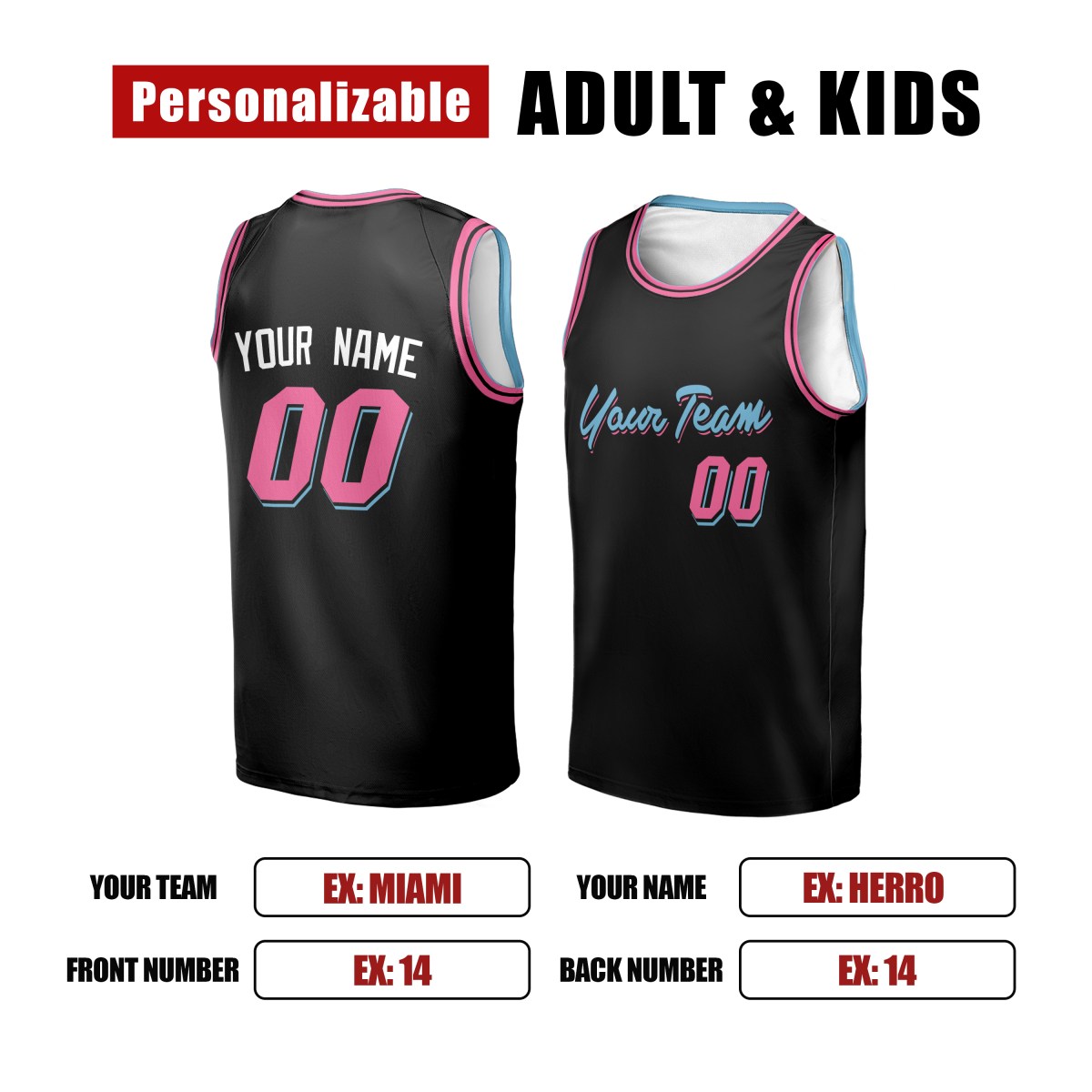 Personalized Miami Heat Basketball Jersey - Black 2025/26 Fast Break City Style, Custom Name & Number-2