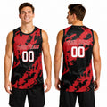 Personalized Miami Heat Basketball Jersey - Red Black 1996/97 Hardwood Classics Marble Swingman Style, Custom Name & Number-1