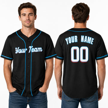 Personalized Miami Marlins Baseball Jersey - Black Alternate Style, Custom Name & Number-1