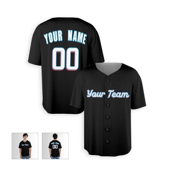 Personalized Miami Marlins Baseball Jersey - Black Alternate Style, Custom Name & Number-3