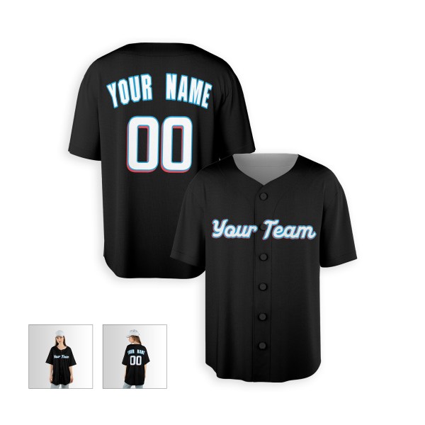 Personalized Miami Marlins Baseball Jersey - Black Alternate Style, Custom Name & Number-6