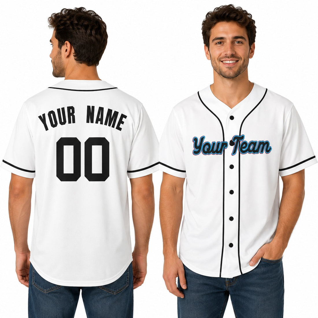 Personalized Miami Marlins Baseball Jersey - White Home Style, Custom Name & Number-1