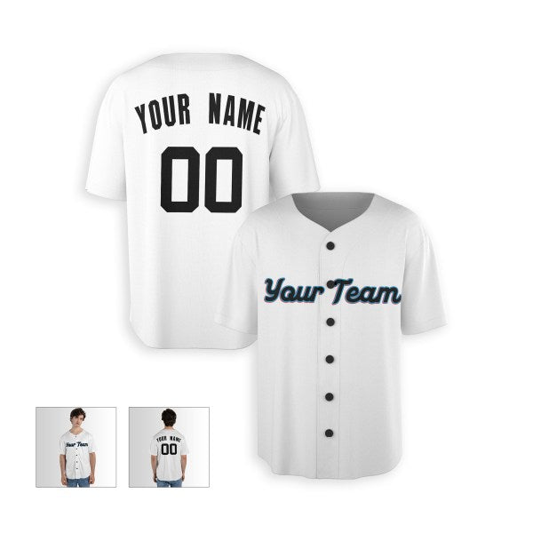 Personalized Miami Marlins Baseball Jersey - White Home Style, Custom Name & Number-3