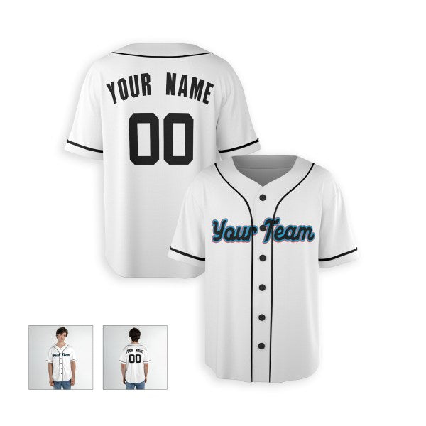 Personalized Miami Marlins Baseball Jersey - White Home Style, Custom Name & Number-4