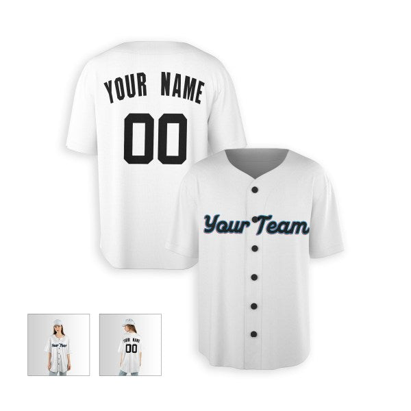 Personalized Miami Marlins Baseball Jersey - White Home Style, Custom Name & Number-5