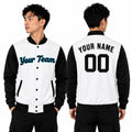 Personalized Miami Marlins Varsity Jacket – White Black Home Style, Custom Name & Number-1