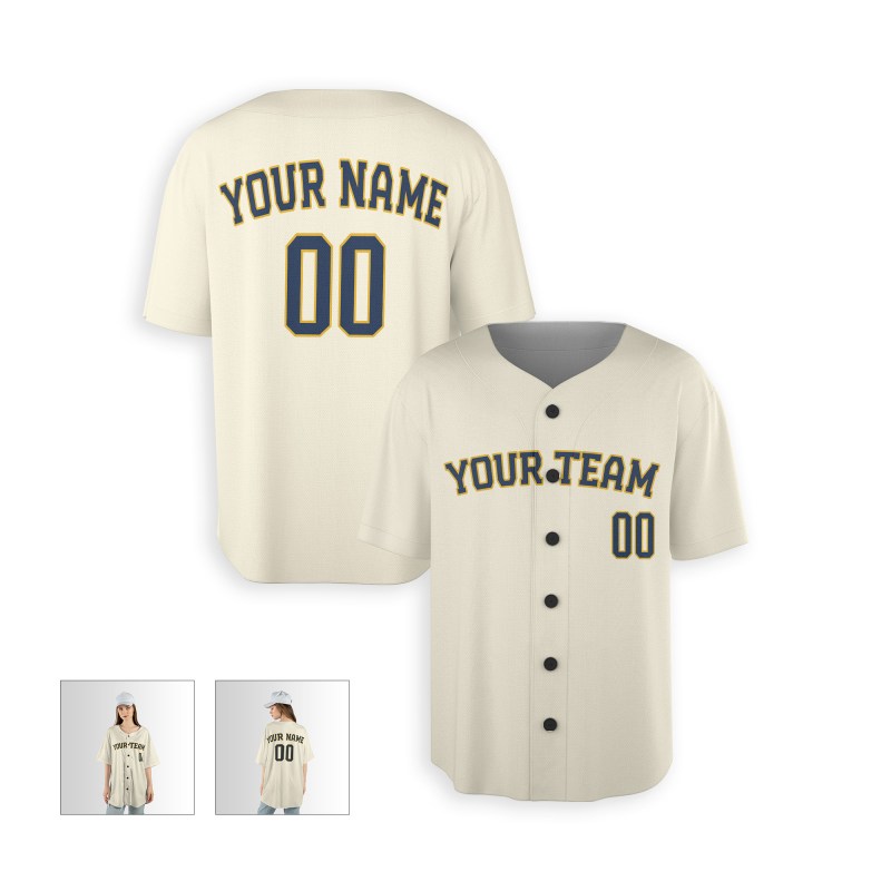 Personalized Milwaukee Brewers Baseball Jersey - Cream Home Style, Custom Name & Number-5