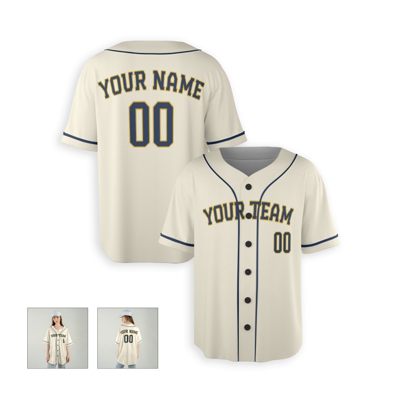 Personalized Milwaukee Brewers Baseball Jersey - Cream Home Style, Custom Name & Number-6