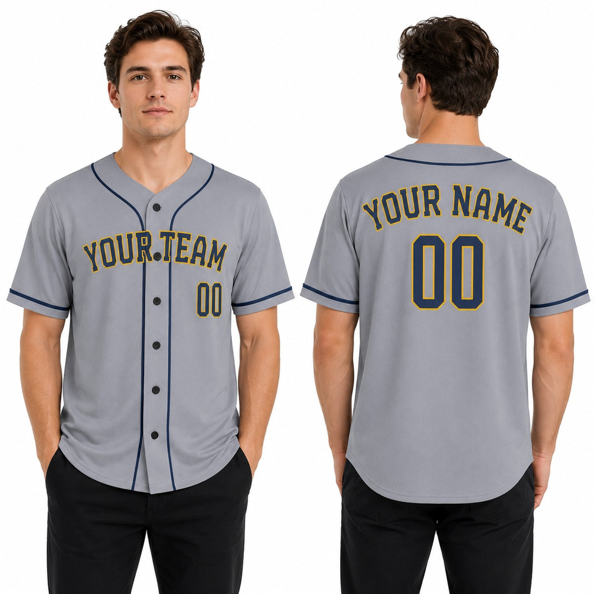 Personalized Milwaukee Brewers Baseball Jersey - Gray Alternate Style, Custom Name & Number-1