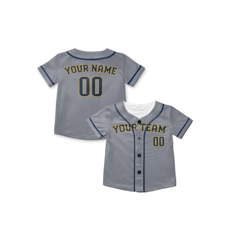 Personalized Milwaukee Brewers Baseball Jersey - Gray Alternate Style, Custom Name & Number-8