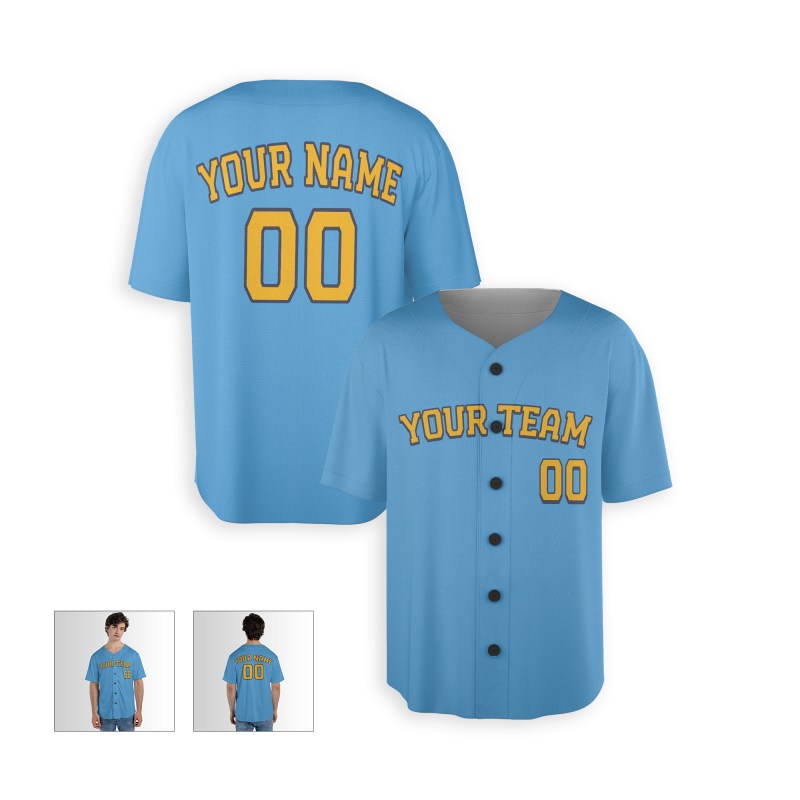 Personalized Milwaukee Brewers Baseball Jersey - Sky Blue City Style, Custom Name & Number-3