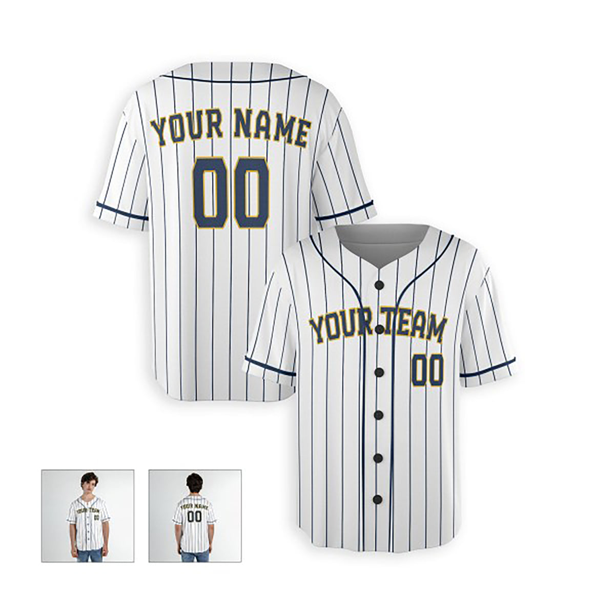 Personalized Milwaukee Brewers Baseball Jersey - White Alternate Style, Custom Name & Number-3