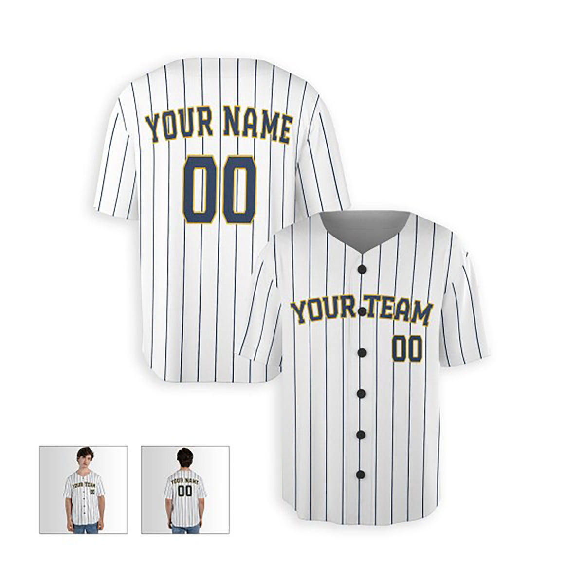 Personalized Milwaukee Brewers Baseball Jersey - White Alternate Style, Custom Name & Number-4