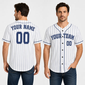 Personalized Milwaukee Brewers Baseball Jersey - White Pinstripe Style, Custom Name & Number-1