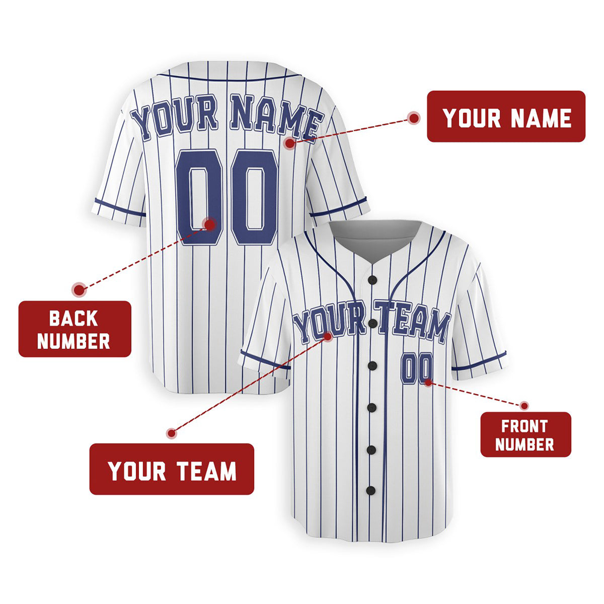 Personalized Milwaukee Brewers Baseball Jersey - White Pinstripe Style, Custom Name & Number-2
