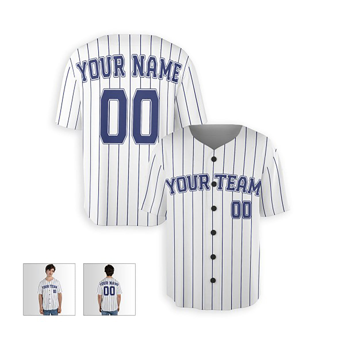Personalized Milwaukee Brewers Baseball Jersey - White Pinstripe Style, Custom Name & Number-3