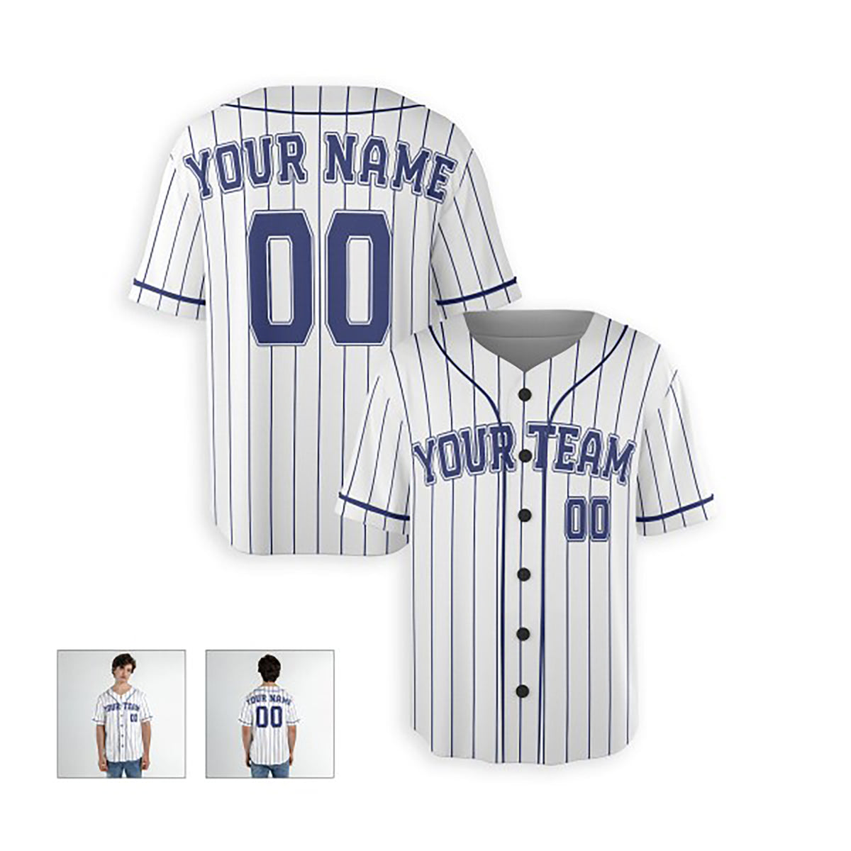 Personalized Milwaukee Brewers Baseball Jersey - White Pinstripe Style, Custom Name & Number-4