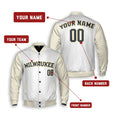 Personalized Milwaukee Brewers Varsity Jacket – White Cream Home Style, Custom Name & Number-2