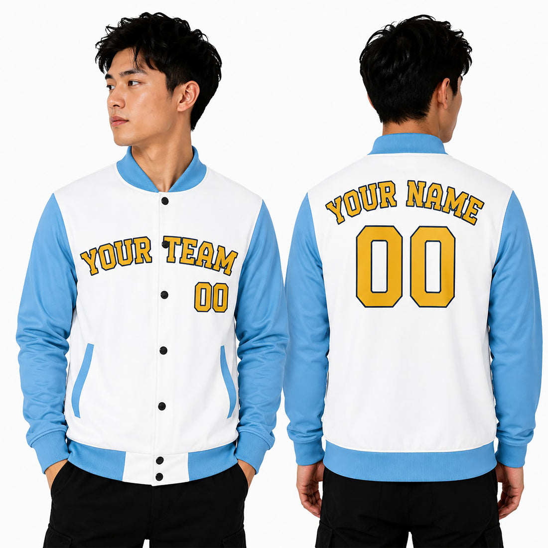 Personalized Milwaukee Brewers Varsity Jacket – White Sky Blue City Style, Custom Name & Number-1
