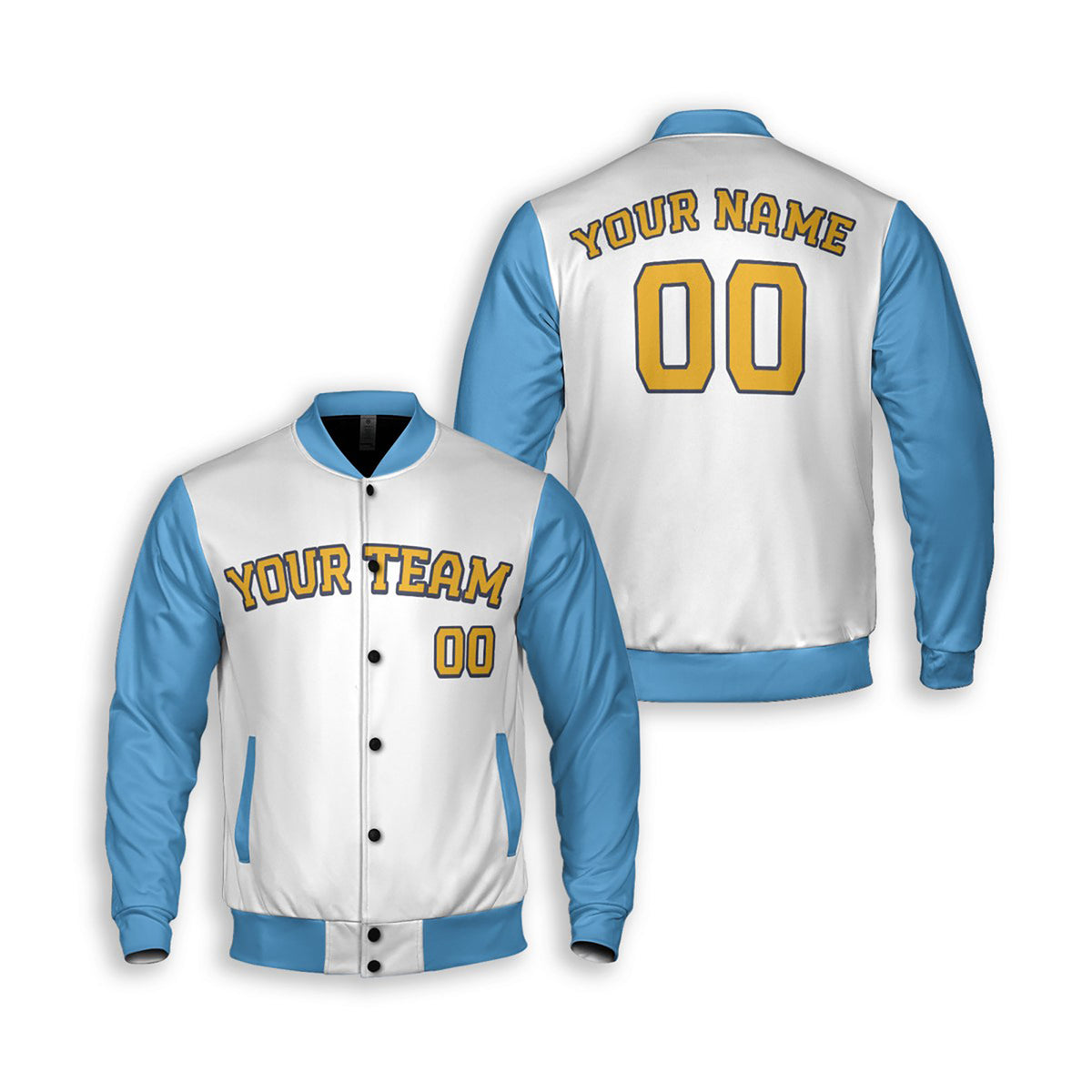 Personalized Milwaukee Brewers Varsity Jacket – White Sky Blue City Style, Custom Name & Number-3