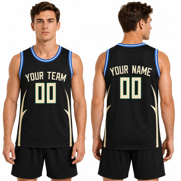 Personalized Milwaukee Bucks Basketball Jersey - Black Fast Break Player Statement Style, Custom Name & Number-1