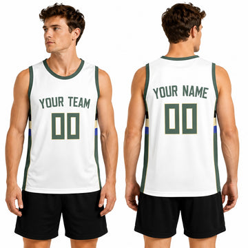 Personalized Milwaukee Bucks Basketball Jersey - White Swingman Association Style, Custom Name & Number-1