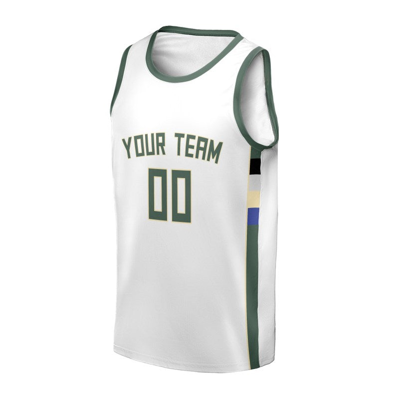Personalized Milwaukee Bucks Basketball Jersey - White Swingman Association Style, Custom Name & Number-3