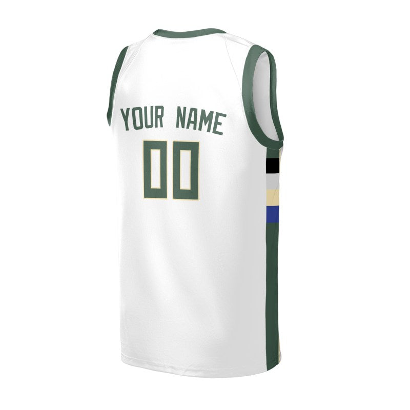 Personalized Milwaukee Bucks Basketball Jersey - White Swingman Association Style, Custom Name & Number-4