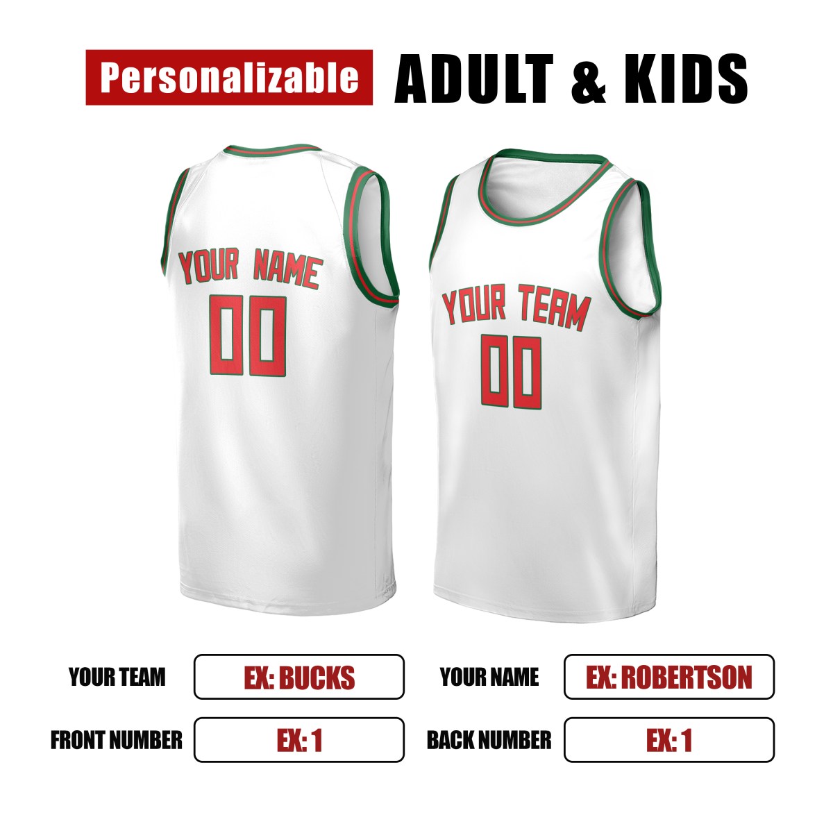 Personalized Milwaukee Bucks Basketball Jersey - White Swingman Hardwood Classics Style, Custom Name & Number-2