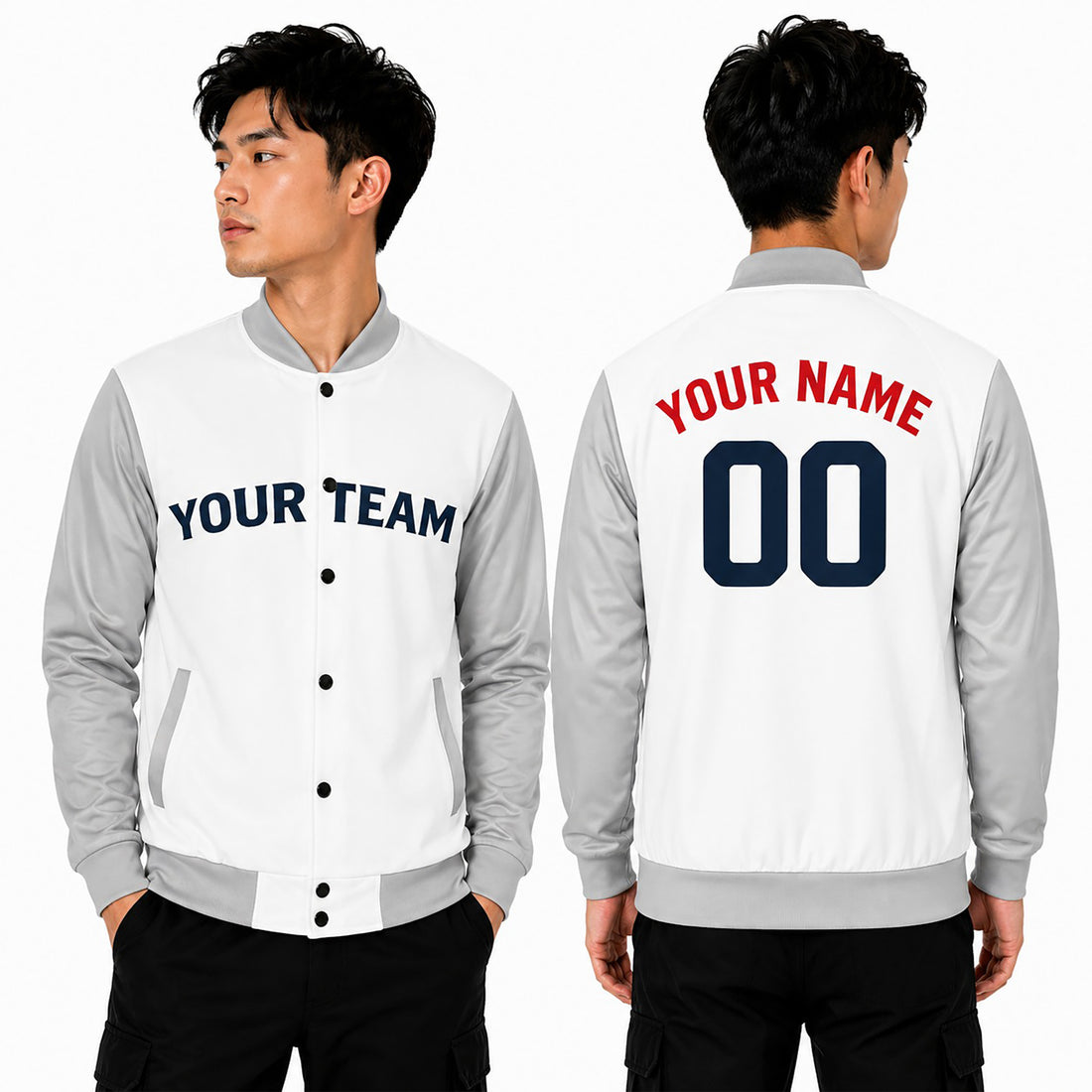 Personalized Minnesota Twins Varsity Jacket – White Gray Road Style, Custom Name & Number-1