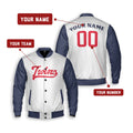 Personalized Minnesota Twins Varsity Jacket – White Navy Home Style, Custom Name & Number-2