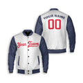 Personalized Minnesota Twins Varsity Jacket – White Navy Home Style, Custom Name & Number-3